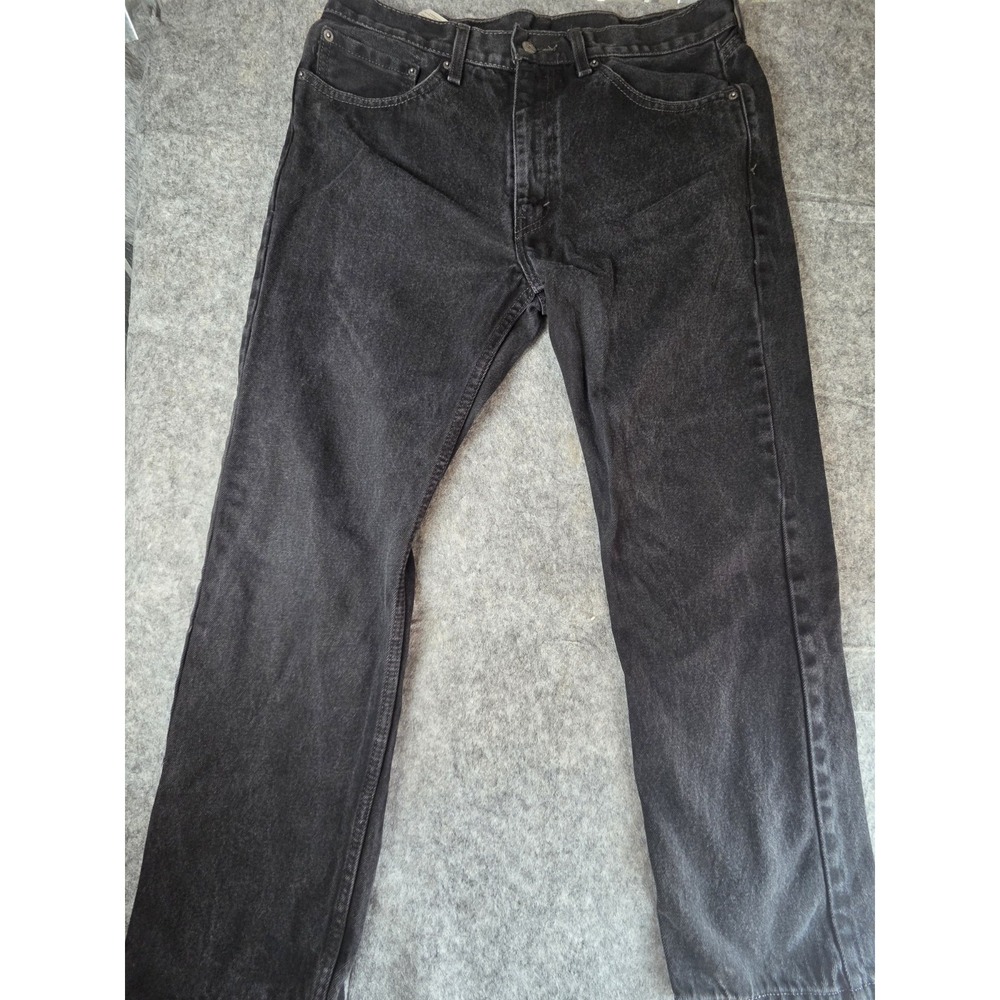 Men's 36X30 LEVI STRAUSS 505 Black Jeans, Regular Fit, Straight Leg Pants
